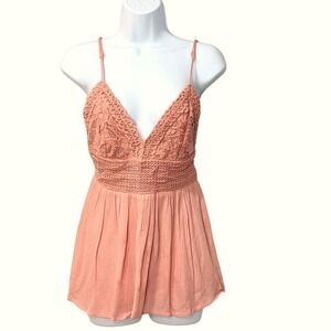 Babydoll Crochet Top Large Coquette Boho Y2K Balletcore‎ Boho Fairy Sleeveless